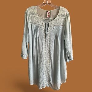 JOHNNY WAS Sage Tunic with Lace Accents